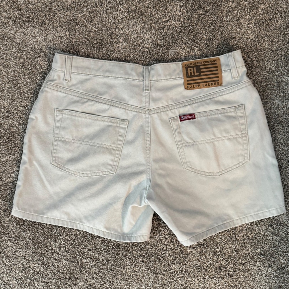 Vintage Polo Jeans Co Ralph Lauren Saturday Shorts Womens 10 White Denim Y2K
